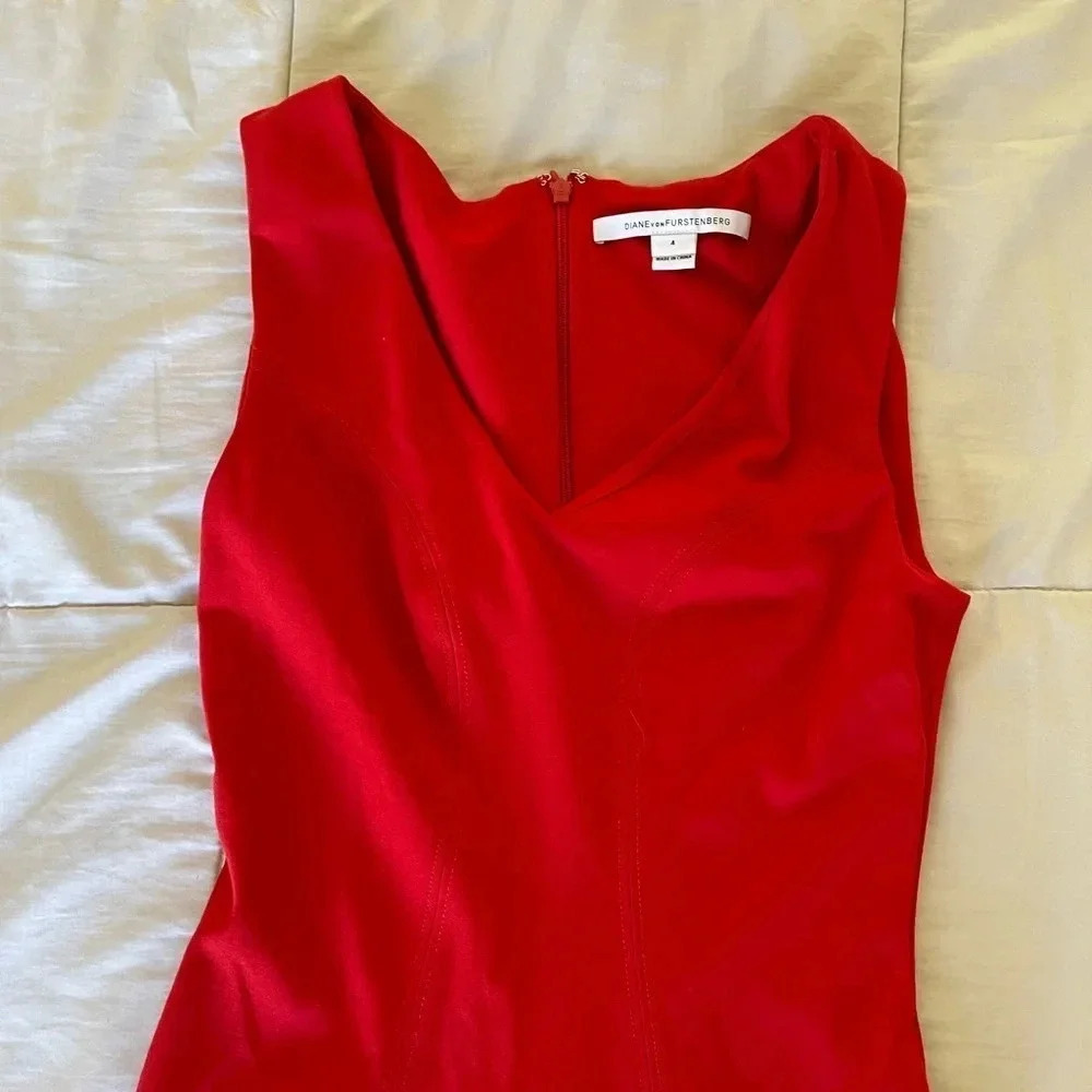 Diane Von Furstenburg red Carla knit mini dress - Picture 5 of 13